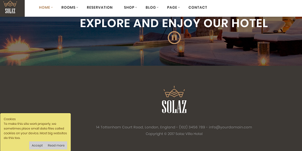 Solaz - An Elegant Hotel & Lodge WordPress Theme